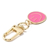 Smiling Face Enamel Pendant Decorations LS-KEYC-WH0036-08LG-02-3