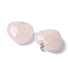 Natural Rose Quartz Pendants G-A259-02P-03-2