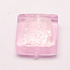 Handmade Silver Foil Lampwork Beads FOIL-S006-20x20mm-02-1