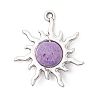 Dyed Natural Lava Rock Pendants PALLOY-JF04475-3