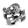 Steam Punk Style 316L Surgical Stainless Steel Skull Finger Rings SKUL-PW0005-07F-1