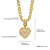 Brass Micro Pave Clear Cubic Zirconia Cubic Zirconia Heart Pendant Twisted Chain Necklaces for Women FS-WGE1C81-01-1