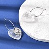 Natural Quartz Crystal & 304 Stainless Steel Hoop Earrings for Women EJEW-G475-02P-01-3