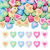 50Pcs Two Tone Opaque Acrylic Beads SACR-TA0001-67-2