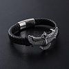 Punk Braided PU Leather Cord Bracelets VE5934-1-2