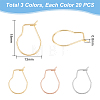 Unicraftale 304 Stainless Steel Hoop Earring Findings Kidney Ear Wires STAS-UN0012-43-4