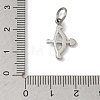 304 Stainless Steel Micro Pave Clear Cubic Zirconia Pendants STAS-Z189-01P-01-3