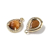 Natural Tiger Eye Faceted Teardrop Pendants G-U028-02G-02-2