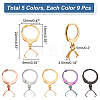  45Pcs 5 Colors 304 Stainless Steel Leverback Earring Finding STAS-NB0001-74-2