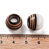 Resin Striped European Beads RESI-Z030-06B-3