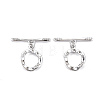 Brass Micro Pave Clear Cubic Zirconia Toggle Clasps KK-S356-582-NF-3