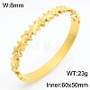 304 Stainless Steel & Crystal Rhinestone Hinged Bangles for Women WGC712A-05-1