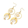 Celestial Brass & 304 Stainless Steel Dangle Drop Earrings for Women EJEW-JE07345-01-4