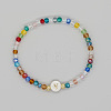 Handmade Bohemian Colorful Faceted Rondelle Glass Beaded Stretch Bracelets UI5654-25-1