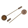 Brass Stick Lapel Pins Flat Round Base Settings LS-KK-A301-02AB-3