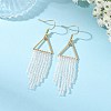 3 Pairs 3 Colors Glass Beaded Dangle Earrings EJEW-MZ00749-3