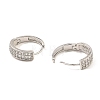 Brass Micro Pave Cubic Zirconia Hoop Earrings EJEW-D078-15P-2