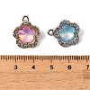 UV Plating Alloy Glass Pendants FIND-K032-28P-3