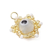 Beaded Star Eye Charms PALLOY-MZ00575-07-3