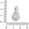 Brass Micro Pave Clear Cubic Zirconia European Dangle Charms Bails KK-Q026-14P-3