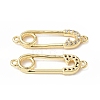 Eco-Friendly Rack Plating Brass Micro Pave Clear Cubic Zirconia Connector Charms KK-F845-04G-1