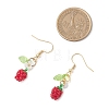 Handmade Glass Seed Beads Apple Dangle Earrings EJEW-MZ00575-05-4