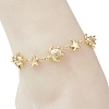 Summer Beach 304 Stainless Steel Turtle Starfish Link Chain Anklets for Women AJEW-AN00788-2