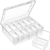 12 Grids Transparent Rectangle Plastic Beads Storage Containers PAAG-PW0012-02-1