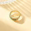 Brass Micro Pave Cubic Zirconia Finger Rings for Women WG07BF8-01-3