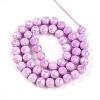 Anti-Tarnish Electroplate Glass Beads Strands GLAA-N010-8mm-10-2