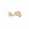Brass Micro Pave Clear Cubic Zirconia Connector Charms KK-S356-714-2