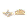 Brass Pave Clear Cubic Zirconia Slide Charms KK-G465-02G-1