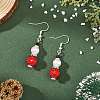 Christmas Handmade Polymer Clay Rhinestone Dangle Earrings EJEW-JE07518-01-1