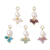 Natural Gemstone & Cultured Freshwater Pearl Pendants PALLOY-JF05142-01-1