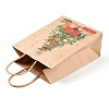 Christmas Theme Printed Kraft Paper Bags with Handles ABAG-M008-08A-2