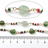 Natural Agate & Glass Link Chains CHC-K014-11G-04-3