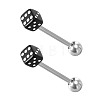 Dice 304 Stainless Steel & Acrylic Straight Barbell 15 Gauge Piercing Tongue Rings for Women Men WG4A39A-05-1