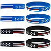 Gorgecraft 20Pcs 2 Colors Independence Day Theme Silicone Star Cord Bracelets Set Wristband BJEW-GF0001-15A-1