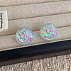 Transparent Acrylic Smiling Face Stud Earrings with Sequins FS-WG0A61D-03-1