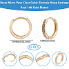 12Pcs Brass Micro Pave Clear Cubic Zirconia Hoop Earrings for Women EJEW-SC0001-97-2