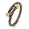 304 Stainless Steel Torque Bangles for Women BJEW-P310-23MC-4