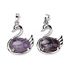 Natural Amethyst Pendants G-M385-04P-E-2