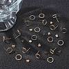 20Pcs Brass Circle Stud Earrings with Ear Nut for Women EJEW-BBC0001-09-4