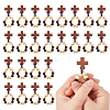 25Pcs Wood Cross & Round Beads Finger Rings RJEW-DC0001-23B-1