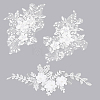 2 Pairs 2 Style 3D Flower Polyester Embroidery Sew on Flower Appliques PATC-CA0001-09-7