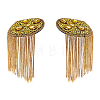 2Pcs Felt & Rhinestone & Iron Tassel Epaulettes AJEW-FH0009-07B-1