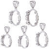 5Pcs 5 Styles Brass Pendant Cabochon Settings KK-HS0002-23-1
