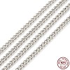 Rhodium Plated 925 Sterling Silver Curb Chains STER-F052-17P-1