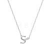 304 Stainless Steel Crystal Rhinestone Initial Pendant Necklaces FS-WGCEFCC-19-1