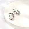 Non-Tarnish 304 Stainless Steel Twist Teardrop Stud Earrings LM6683-2-2